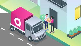 Isometric Explainer Video Animation - Shipping [Style 10]