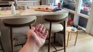 COLAMY Bar Stools Set of 3, Counter Height BarStools Review, Beautiful and comfy for smaller bottoms