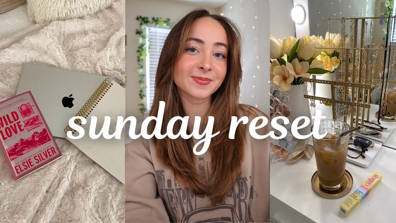 COZY SUNDAY RESET VLOG | bts content creation, reading, skincare routine & planning for the week