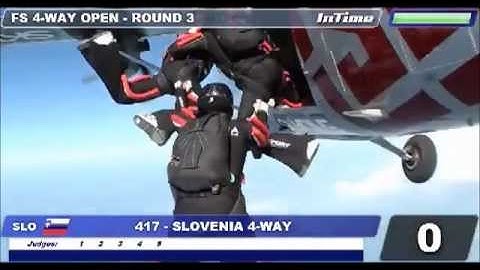 Slovenia / Formation Skydiving 4-way Open Rd 3, Mondial 2012 Dubai