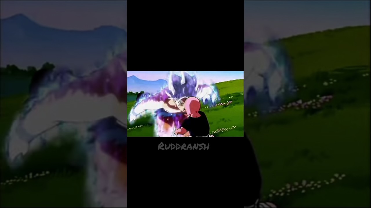 Krillen throws a rock at Goku