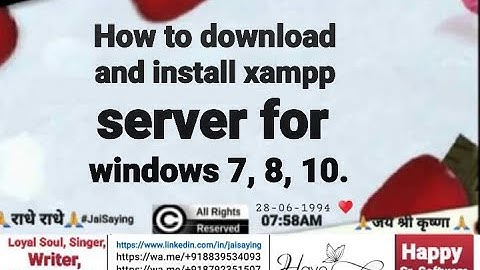 how to download and install xampp server for windows 7 8 10