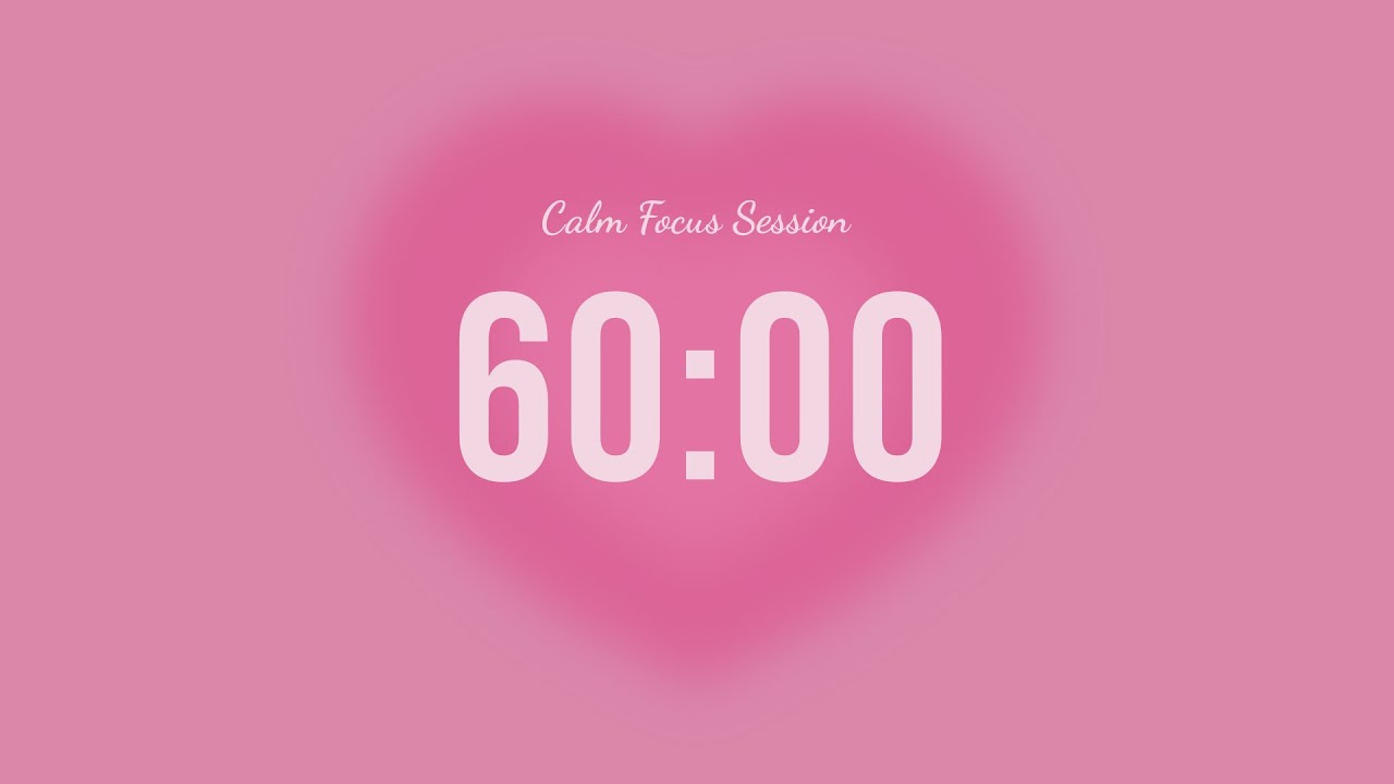 1-Hour (60-Minute) Silent Countdown Timer | Pink Aura Aesthetic Vibes | For Studying & Deep Focus 💗