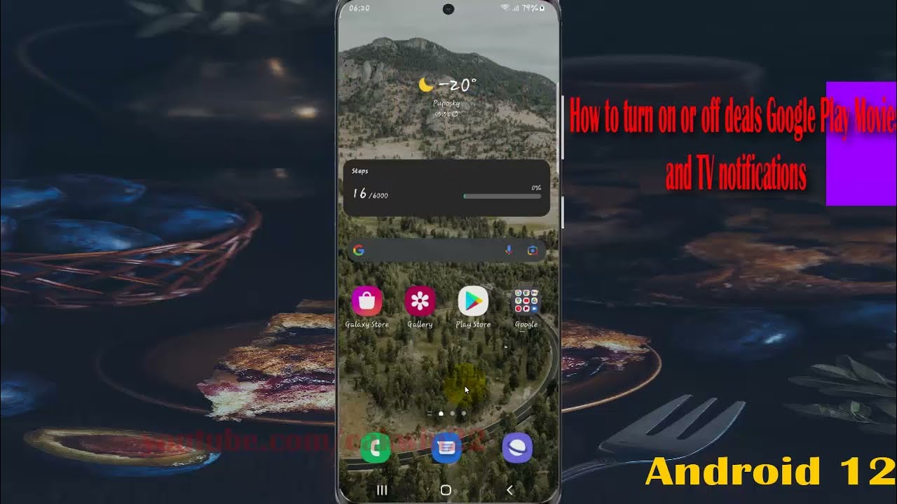 How to turn on or off deals Google Play Movies and TV notifications in Samsung Galaxy S21 Plus