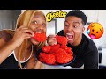 HOW TO MAKE FRIED FLAMIN' HOT CHEETOS CHICKEN WINGS | COOKING WITH TATIANNA AND TYJAE