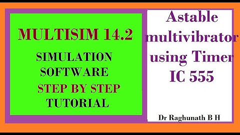 Astable multivibrator using Timer IC 555 Multisim simuation