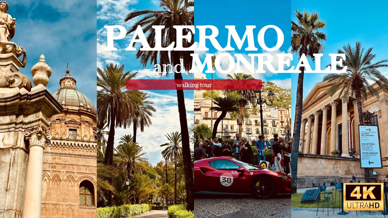 Palermo Walking Tour 4K (Autumn 2025) + Monreale | Sicily Travel Guide | Cathedral, Markets & Views