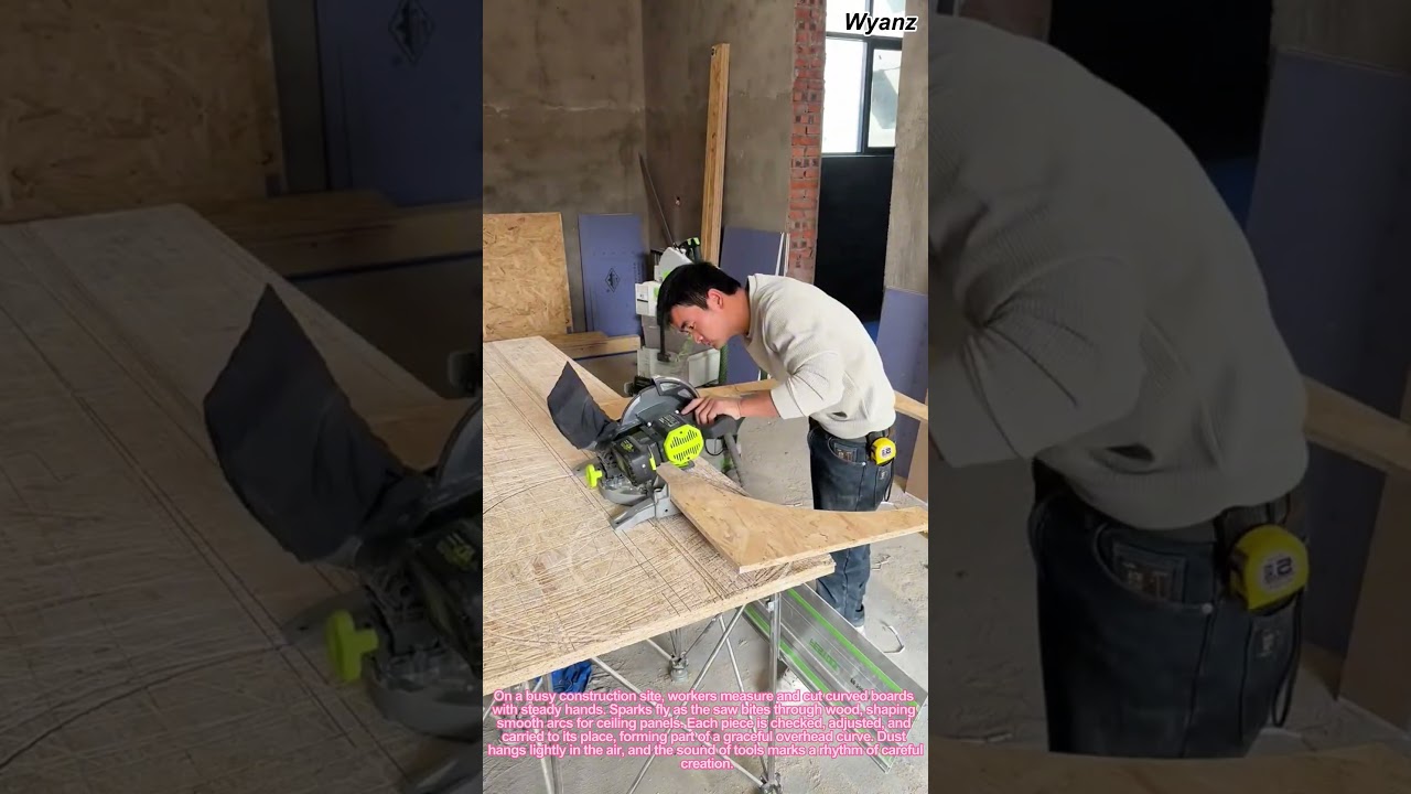 Factory Craft | Arc Ceiling Panel Cutting on Construction Site