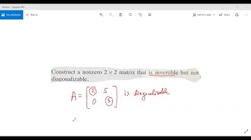 Construct an 2x2 matrix that is invertible but not diagonalizable