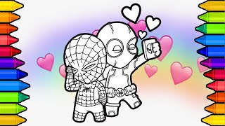 Spiderman And Deadpool Chibi Coloring | Coloring Pages | MT Coloring Videos | [NSC Release]