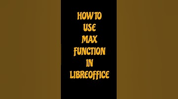 How to use MAX function in Libreoffice #libreoffice #linux #tipsandtricks