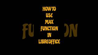 Celebrity How to use MAX function in Libreoffice #libreoffice #linux #tipsandtricks Profile