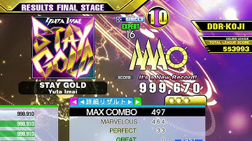 [DDR A3] STAY GOLD [Single-EXPERT] 999,670 PFC by DDR-KOJI