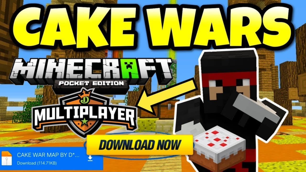 HOW TO DOWNLOAD CAKE WARS MAP IN MINECRAFT POCKET EDITION [BEDROCK ...