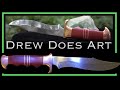 Bowie Build with Copper and Bloodwood Handle Stock Removal Knife Build