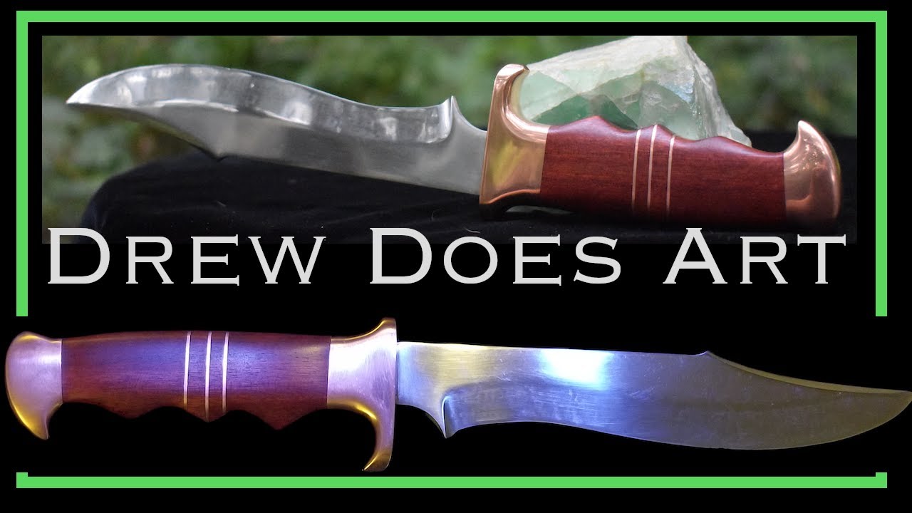 Bowie Build with Copper and Bloodwood Handle Stock Removal Knife Build
