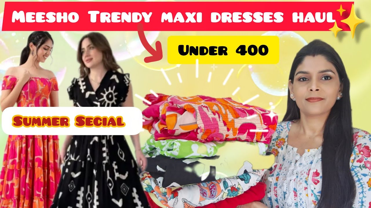 Meesho Maxi Dresses Haul ✨️ Under 400🔥Most Affordable 🎀 Summer Special ✨️Cotton Maxi Dresses 👗 
