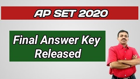 AP SET 2020 Final Answer Key Released