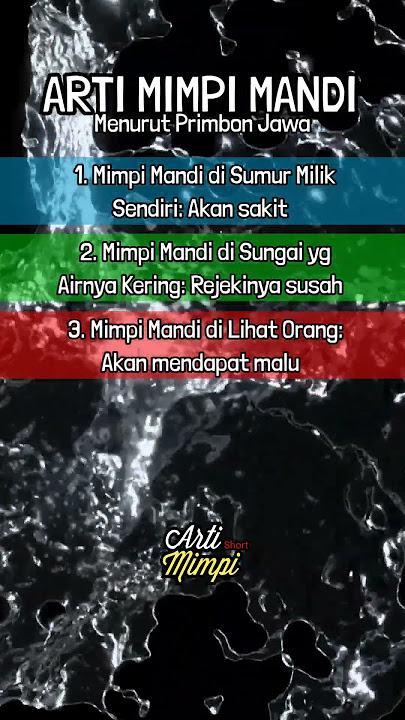 Arti Mimpi Mandi Menurut Primbon Jawa