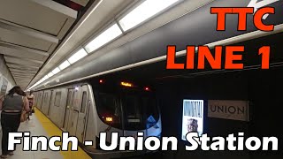 [4K] Line 1 Yonge - University TTC Subway Train Ride From Finch To Union Station (Duration 31min)
