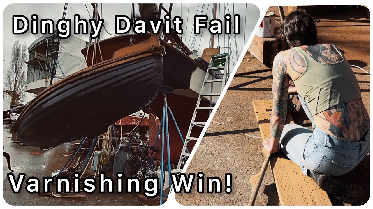 Old Boat starts to look Stunning! New Decks, New Davits and tons of varnishing and Sanding! SB EP:8