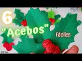 🎄🎅Cómo hacer Plantas Navideñas en foami muy fáciles + Cómo hacer molde/ Acebos Navideños