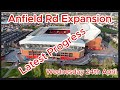 Anfield road expansion  24th april  liverpool fc  latest progress update ynwa drone