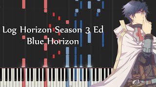 Log Horizon Season 3 Ed - Blue Horizon by Miyu Oshiro Piano Synthesia Tutorial & Sheet