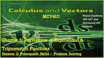 Chap 5 Session2 Derivatives of Exponential & Trigonometric Functions Prerequisite Problem Solving
