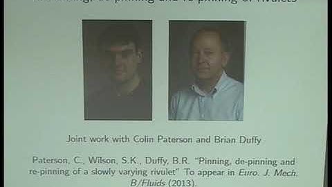 Prof. Stephen Wilson | A rigid or elastic plate floating on the free surface of a viscous film:...