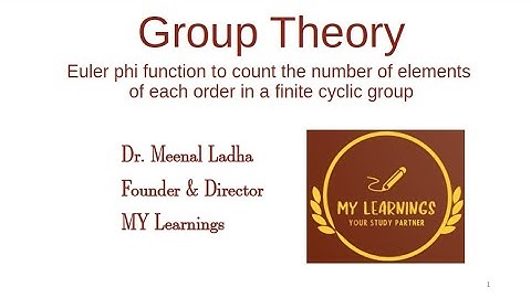 #58: Euler phi function to count the number of elements of each order in a finite cyclic group