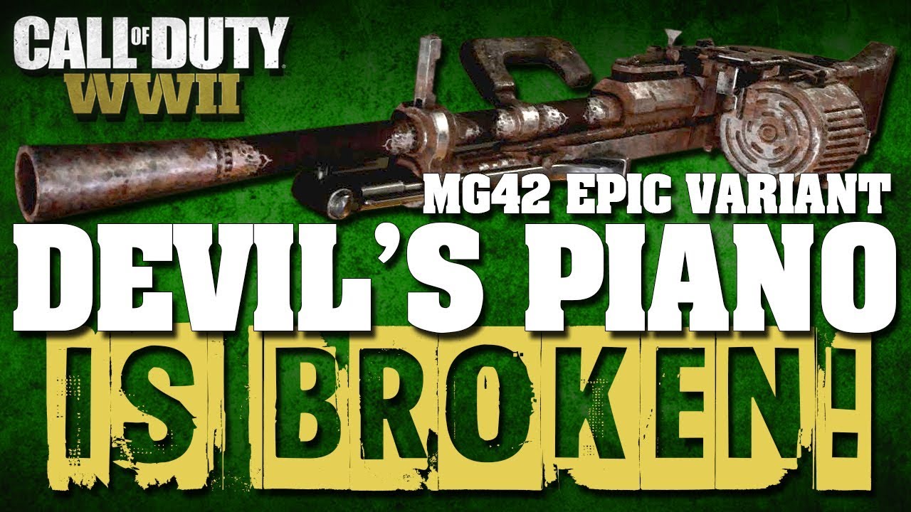 MG42 Devil's Piano Epic Variant Broken - (Hidden Armored Division MG42  Variant Glitched In CoD WW2) - YouTube