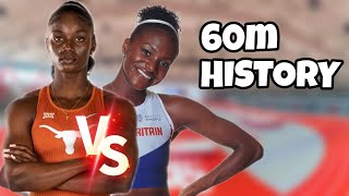 Julien Alfred vs Dina Asher Smith 60m Dash | Millrose Games 2024