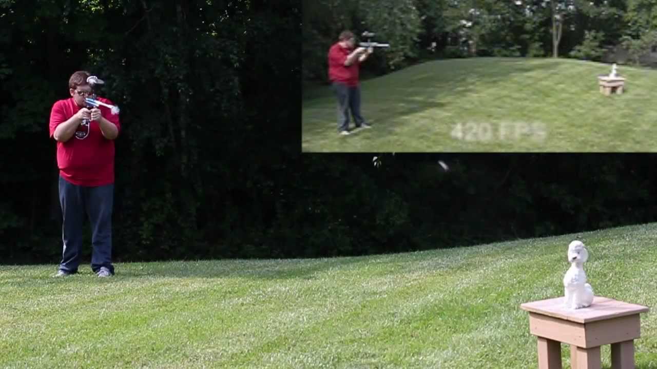 PAINTBALL VS. FAKE DOG Slow Motion! YouTube