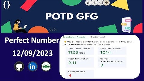 Perfect Number || GFG POTD || Java || GeeksForGeeks Daily Challenge