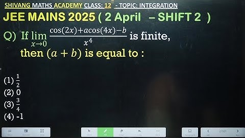 JEE MAIN PYQ 2025 ( 2 April  - shift 2 ) Limits and continuity  PYQ 2025 #maths  Class12  #jee2026