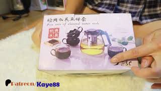 Beautiful glass tea and coffee maker set, how to use a tea pot properly | Kaye CooKing88