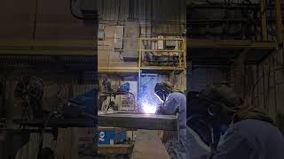 full weld brace cup mig process. arc strikes again #ofwcanada #welder #migwelding 