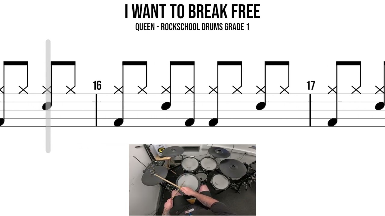 I Want To Break Free – Queen – Rockschool Drums Grade 1 | Drum Playthrough 🥁