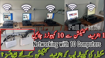 Connecting 10 Computers with Internet || Internet In Computer Lab | school computer lab network