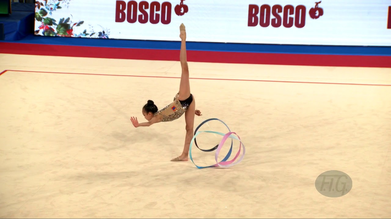 qualifications tradução BAATARKHUYAG Nomin (MGL) - 2019 Rhythmic Junior Worlds, Moscow (RUS) - Qualifications Ribbon