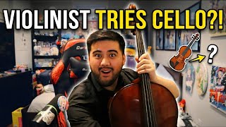 Violinist tries to play Cello!