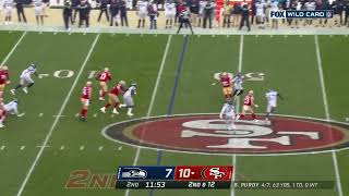 Brock Purdy runs for a first down! 49ers vs Seahawks - NFL Wild Card