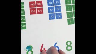 Montessori Math 4-Digit Stamp Game Multiplication with Large Cards