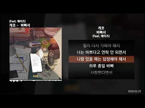 개코 - 바빠서 (Feat. 헤이즈)ㅣLyrics/가사