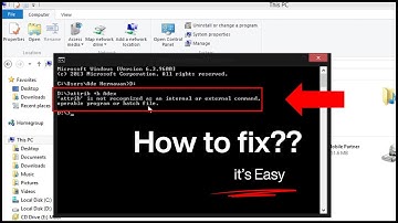 How to fix "not recognized as internal or external Command " in Cmd