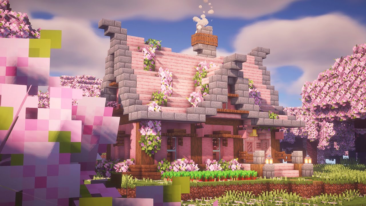 Minecraft 1.20  Como Fazer a Nova Casa Inicial Perfeita de Cherry Blossom  