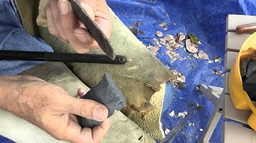 flintknapping turtles direct percussion pressure and fluting 5th of 6 videos