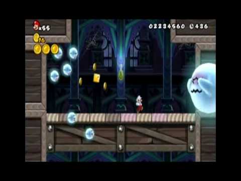New Super Mario Bros. Wii - World 3-Ghost House (All Star Coins)