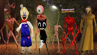 Siren head cartoon cat lamp head pipe head ice-cream man and another SCP monsters